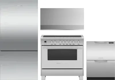4 Piece Package Includes Refrigerator, Range, Hood And Dishwasher